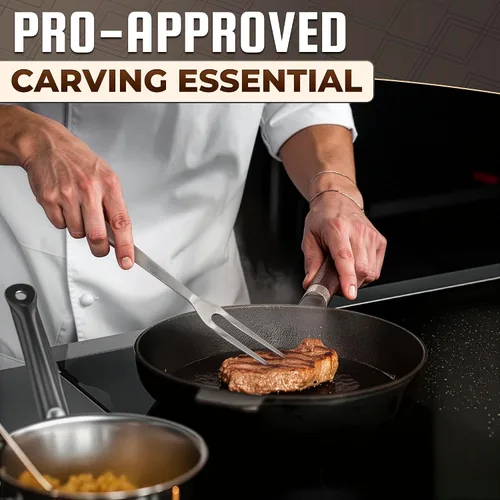 Vista 9 de Tenedor para tallar carne – Tenedor de acero inoxidable para carne de 11 pulgadas, herramienta de parrilla para carne de res, pavo, pechuga, bistec