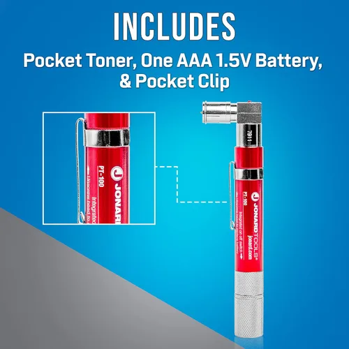 Vista 6 de Jonard Tools PT-100 Rastreador de Cable Coaxial de Bolsillo Probador de Continuidad y Tóner con Pitido Audible y LED, Rojo