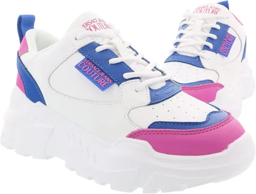 Vista 7 de Versace Jeans Couture White Blue Signature - Tenis de moda para mujer, BlancoAzul