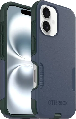 Vista 26 de OtterBox Funda para iPhone 16 Commuter Series - Jeans azul bebé, funda delgada y protectora para iPhone, de doble capa, absorción de impactos