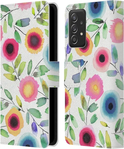 Vista 230 de Head Case Designs Officially Licensed Ninola Ditsy Flowers Yellow Nature Bold Leather Wallet Case Compatible with Samsung Galaxy A07 4G