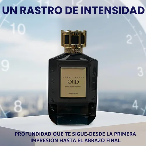 Vista 3 de Perry Ellis OUD Black Vanilla Eau De Parfum Spray de larga duración Perfume para mujeres y hombres, fragancia cálida de vainilla y Oud, aroma