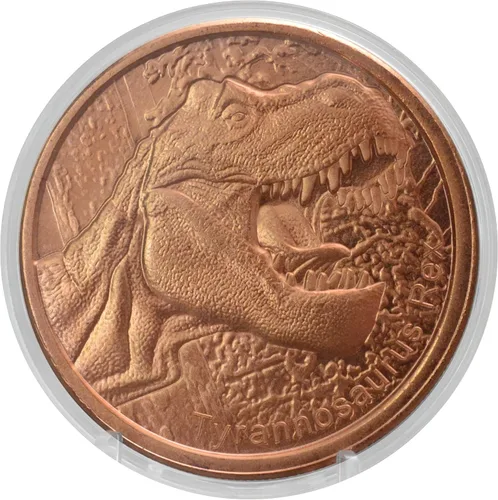 Vista 12 de Apatosaurio Dinosaurio Prehistórico - 1 onza.999 cobre puro redondo coleccionable de 39mm moneda de desafío en cápsula - COA de Heavenly Metals