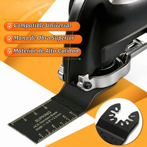 Vista 6 de SupKing 24 hojas de sierra oscilantes, kits de cuchillas multiherramientas profesionales de titanio para metal y madera, cuchillas multiherramienta
