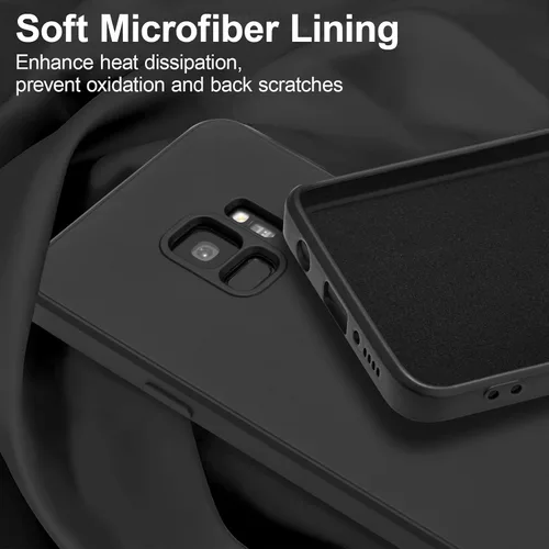 Vista 4 de UEEBAI Funda para Samsung Galaxy S9, funda delgada de silicona líquida a prueba de golpes, protección de cuerpo completo, con microfibra