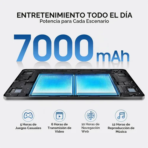 Vista 7 de 10.1 Inch Android 16 Tablet, 12GB + 64GB, Helio G80 for Home Use, WiFi