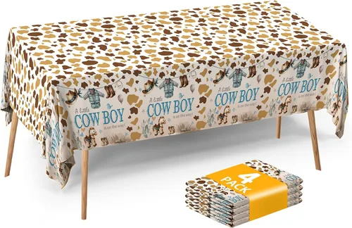 Vista 12 de ATFUNSHOP Mantel de plástico de Halloween, 4 unidades, 54 x 108 pulgadas, mantel rectangular desechable, tela de araña negra, impermeable, a prueba