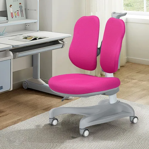 Vista 2 de Costzon Silla para niños, silla de estudiante de altura ajustable con ruedas de freno para sentarse, soporte lumbar, profundidad del asiento