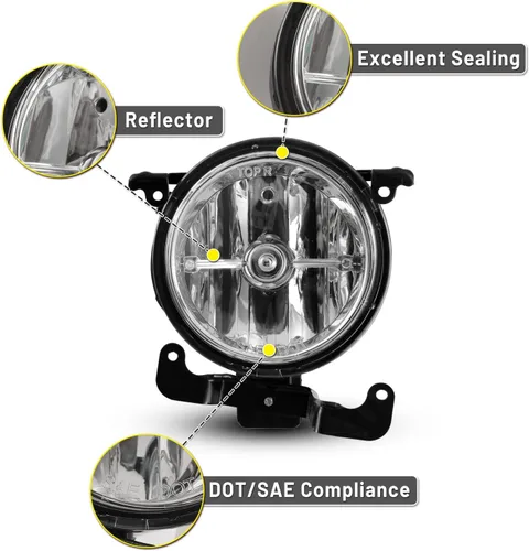 Vista 4 de Lámparas antiniebla compatibles con Hyundai Accent Driver Passenger 2003, 2004, 2005, 2006
