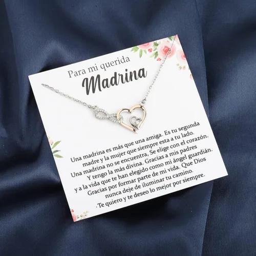 Vista 6 de FOTAP Regalo para Madrina, collar de Madrina, joyería de Madrina, regalo de propuesta de madrina, regalo de confirmación, regalos de bautismo