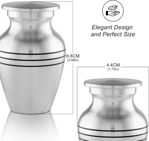 Vista 2 de Urna de aluminio de grado aeroespacial para cenizas masculinas adultas, urna de cremación ligera para cenizas humanas, urna de recuerdo moderna