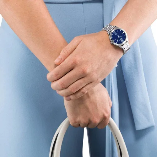 Vista 6 de Citizen Eco-Drive Reloj elegante para mujer con esfera azul EM0500-73L, plateado, Moderno