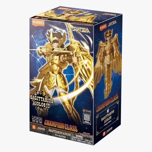Vista 4 de Blokees Saint Seiya Champion DC Sagitario Aiolos - Kit de modelo de figuras coleccionables 15cm Figure, 30cm Wingspan, 50-Point Articulation