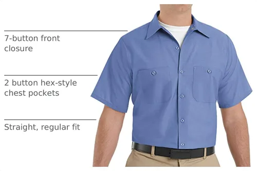 Vista 4 de Red Kap Men's Industrial Work Shirt Turquesa Oscuro