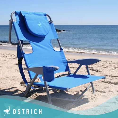 Vista 2 de Ostrich On-Your-Back - Silla de playa reclinable de 5 posiciones (paquete de 2)