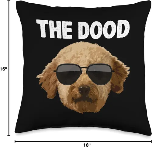 Vista 4 de Labradoodle Gift Golden Doodle Accessories & Stuff Cool Design - Almohada Goldendoodle para hombres y mujeres, 16 x 16 pulgadas, multicolor