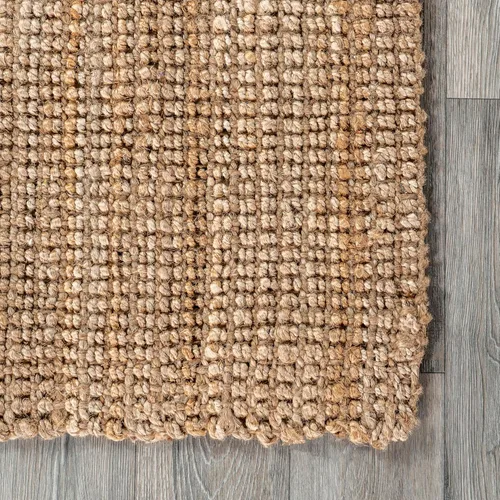 Vista 7 de nuLOOM Ashli Alfombra tejida a mano, Natural, 1,52 x 2,44 m, estilo granja, de yute, suave y texturizada, resistente a manchas, fácil de limpiar
