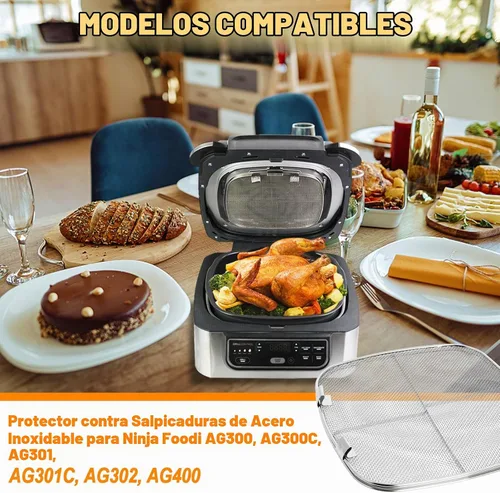 Vista 4 de Escudo de salpicaduras de acero inoxidable para Ninja Foodi AG301