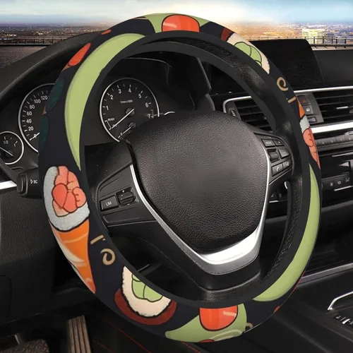 Vista 13 de Funda elástica para volante de automóvil con estampado de gato Galaxy de 15 pulgadas, protector de volante antideslizante, accesorios universales
