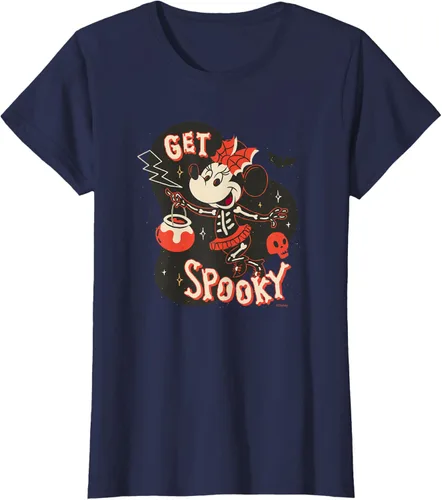 Vista 40 de Disney Disfraz de esqueleto de Minnie Mouse para Halloween, camiseta espeluznante Negro