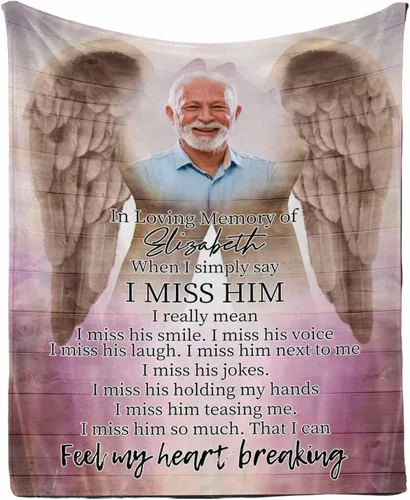 Vista 6 de Manta de memoria amorosa personalizada, no Longer be My Side but Forever in My Heart