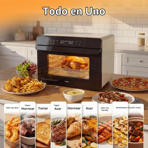 Vista 2 de ROBAM Horno de vapor de convección de encimera 23QT, combo de horno Blanco