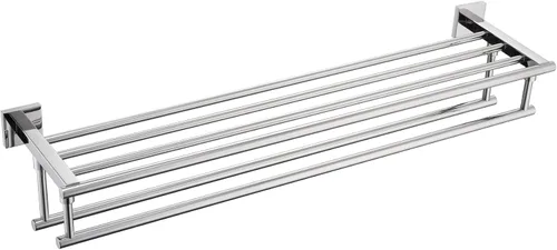 Vista 12 de KOKOSIRI Estante para toallas con doble barra de toallas de 16 pulgadas, toallero de baño, soporte para toallas montado en la pared de acero