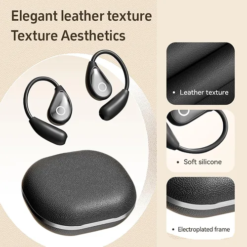 Vista 4 de Auriculares Inalámbricos de Oído Abierto Bluetooth, Auriculares de Conducción Aérea Libres de Dolor con Estuche de Carga de Pantalla Digital LED