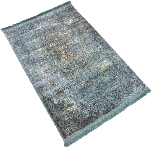 Vista 7 de Unique Loom Baracoa Collection - Alfombra Castro (2 pies 2 pulgadas x 3 pies, turquesa/marfil)