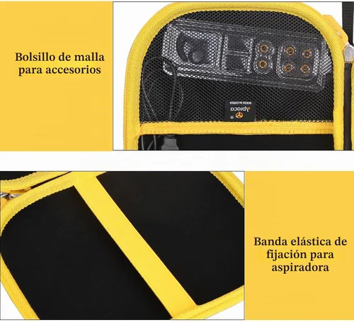 Vista 2 de Aproca Funda compatible con auriculares Bluetooth 2 en 1 con banda para el cuello DEWALT resistente magnético/negro, bolsa de almacenamiento