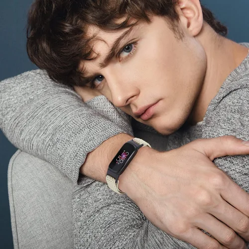 Vista 6 de enkic Bandas elásticas de nailon solo compatibles con correas Fitbit Luxe para mujeres y hombres, correa deportiva transpirable ajustable