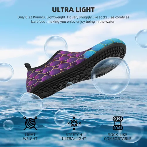 Vista 4 de Zapatos acuáticos para mujeres y hombres, secado rápido, para natación, playa, yoga, ejercicio, alberca, campamento, artículos deportivos