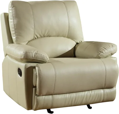 Vista 20 de Blackjack Furniture Brantley Collection - Sofá biplaza reclinable tapizado de cuero con consola, asientos acolchados de felpa con bobina Marrón