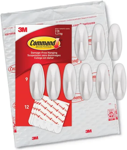 Vista 12 de Command Ganchos medianos de diseño, negro, 9 ganchos, 12 tiras