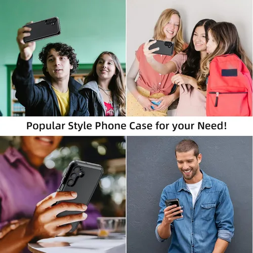 Vista 7 de Jiunai Funda para Samsung A16, a prueba de golpes, antipolvo, protección resistente, de doble capa, borde elevado, para exteriores, híbrida