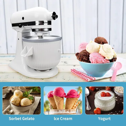 Vista 6 de Piezas para máquina de helados KitchenAid, accesorio para unidad de helado, se adapta a KitchenAid Maker