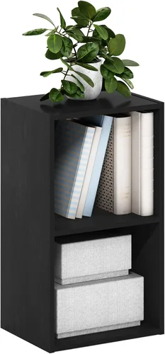 Vista 96 de Furinno PASIR - Estantería de libros de 2 niveles, estantería moderna de 9 x 12 x 21, estanterías abiertas para sala de estar, dormitorio, oficina