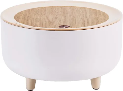 Vista 2 de PHILISENMALL Round Shape Hair Tie Container Box with Lid Portable Large Capacity Small Items Storage Containers Modern Style Space-saving Plastic