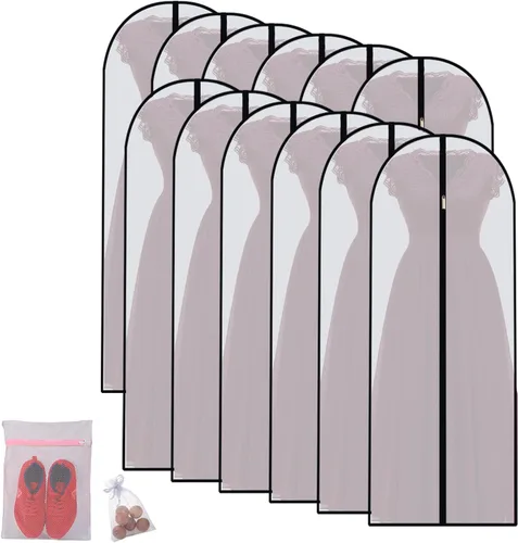 Vista 34 de Bolsas transparentes para colgar ropa de viaje (juego de 6) bolsas de traje para almacenamiento de ropa, bolsas de almacenamiento de ropa, funda