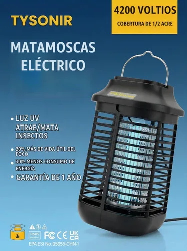 Vista 5 de Exterminador de insectos eléctrico de alta potencia de 4200 V para exteriores e interiores, exterminador de insectos impermeable y eficiente
