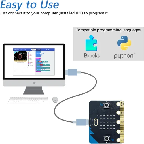 Vista 2 de Freenove BBC Micro:bit V2 Development Board, Bloques y código Python, Tutorial detallado, Proyectos de ejemplo