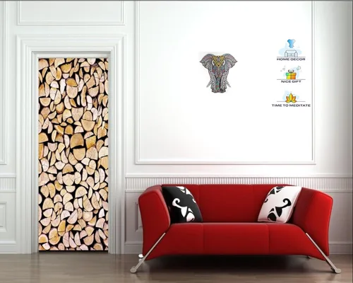 Vista 6 de HARTMAZE Rompecabezas de madera decorativo de elefante HM-06, rompecabezas de tamaño pequeño, 171 piezas de rompecabezas de formas únicas, hermoso