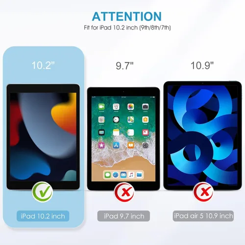 Vista 2 de KIQ Paquete de 2 protectores de pantalla de vidrio templado compatibles con iPad de 9ª, 8ª y 7ª