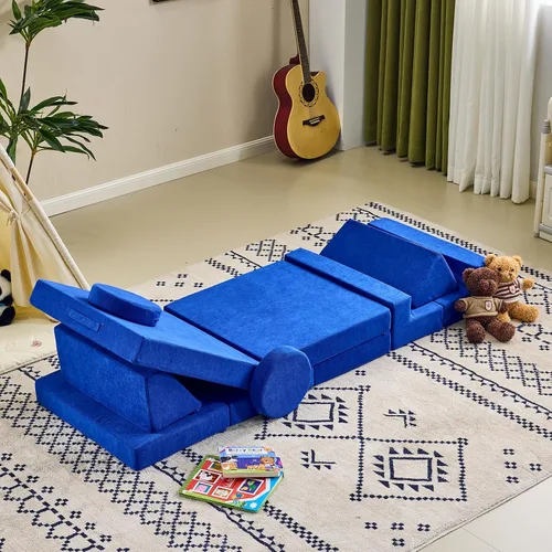 Vista 7 de Karl home Sofá para Niños de 14 Piezas, Sofá de Juego Modular para Niños, Sofá de Espuma Multifuncional para Niños Pequeños, Escalada y Relajación