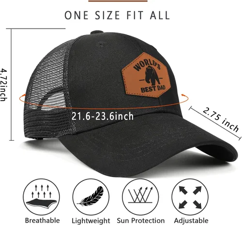 Vista 6 de Gorra de béisbol 100% algodón, para el día del padre, cumpleaños, de hija, hijo, para papá