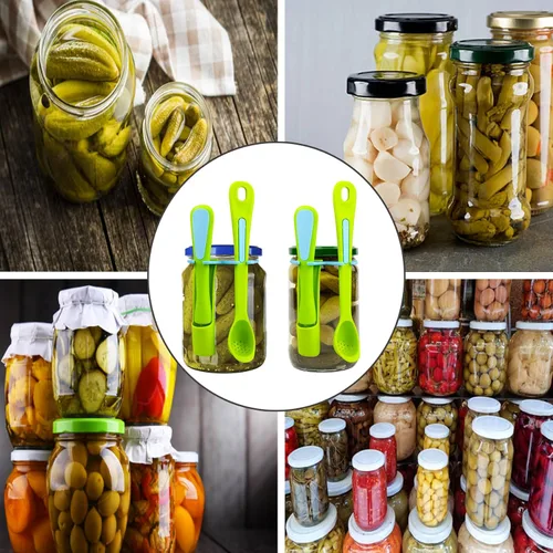 Vista 7 de Paquete de 2 cucharas de aceituna y tenedor de pepinillo, herramienta para recogedor para tarro, accesorio de cocina