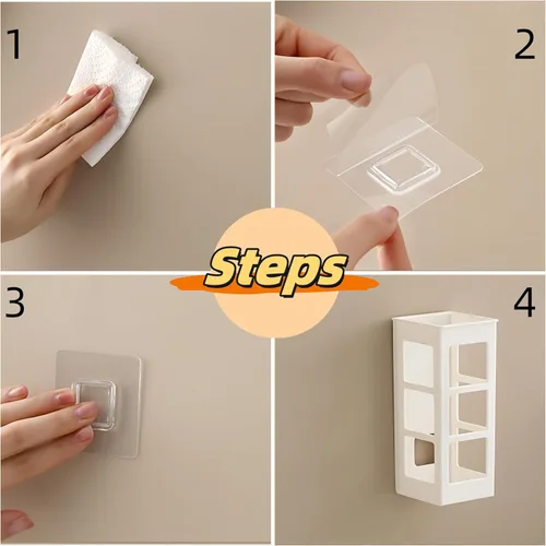 Vista 7 de Juego de 2 organizadores de herramientas para el cabello para montaje en pared, organizador de herramientas de pelo de baño colgante para rizador