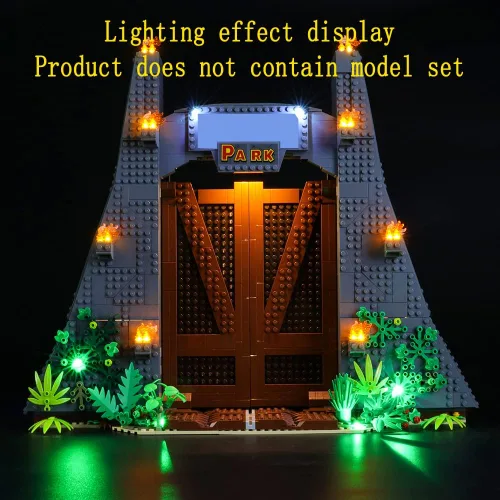 Vista 8 de GEAMENT Kit de luces LED compatible con Lego Jurassic Park: T.rex Rampage - Juego de iluminación para modelo de construcción Jurassic World 75936