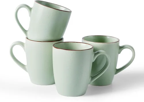 Vista 33 de famiware Venus - Tazas de café para 4, juego de tazas de 12 onzas, taza para beber con asa para café, té, cacao, leche, carbón
