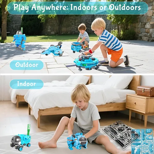 Vista 3 de STEM Education - Juguetes de robots solares para niños de 8 años en adelante, kit de ciencia de bricolaje 6 en 1, juguetes espaciales, 120 piezas